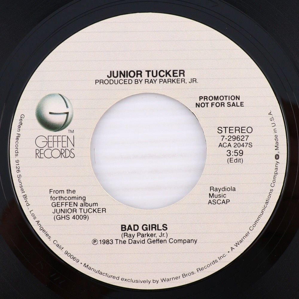 Junior Jr. Tucker, Bad Girls, 1983 PROMO NFS 45 rpm Single Record Allied Geffen